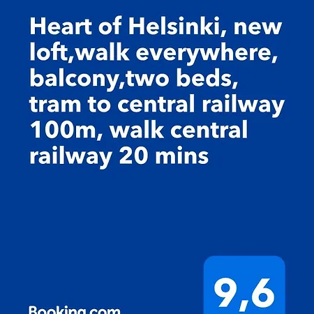 דירה Heart Of Helsinki, New Loft,walk Everywhere, Balcony,two Beds, Tram To Railway 100m, Walk Railway 20 Mins